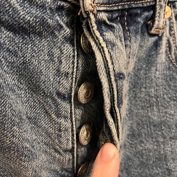 Free people We The Free Distressed Denim Jean Shorts Blue Rip Cuffed HighWaisted - Picture 2 of 7